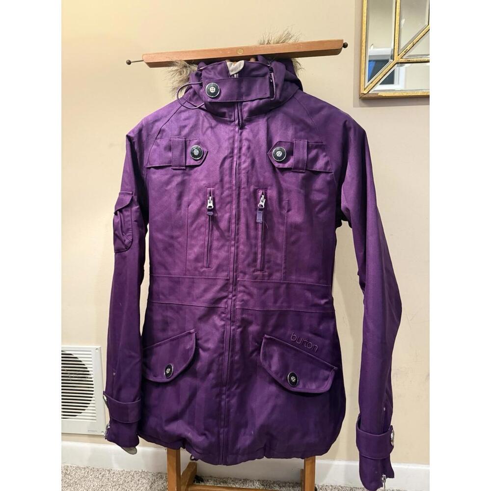 Burton Ski Snowboard Jacket Women’s Purple S Fur Hood